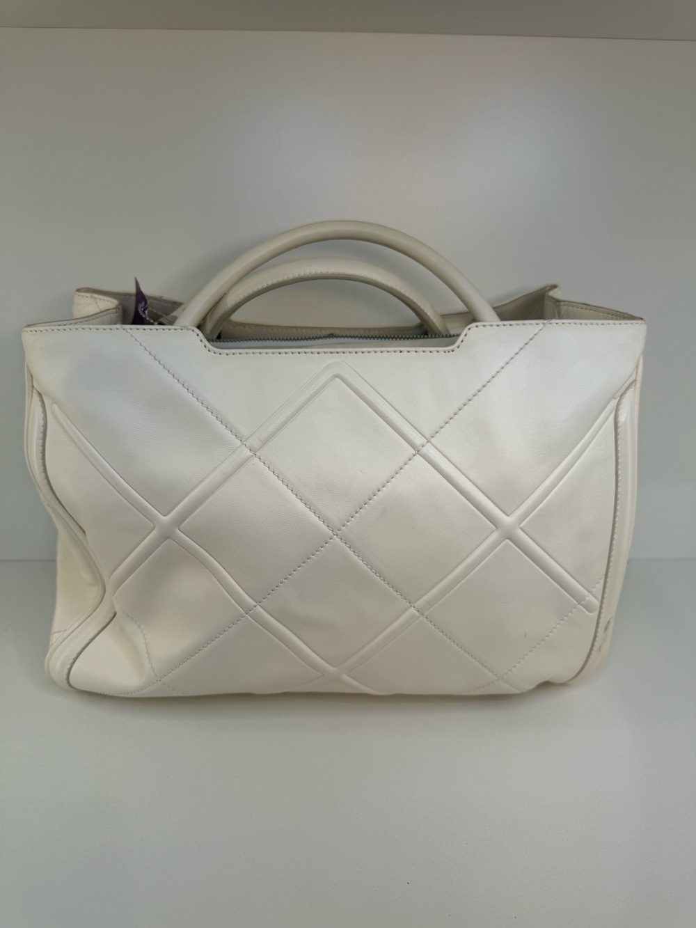Salvatore Ferragamo Diamond Quilted Double Handle Tote